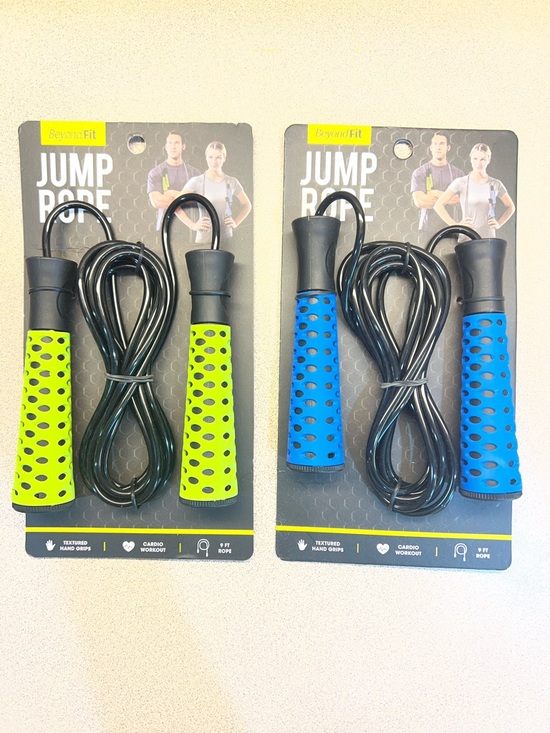 Beyond Fit Other - BeyondFit Jump Rope Set (2) – 9 FT Cardio Workout Ropes Blue & Green NEW